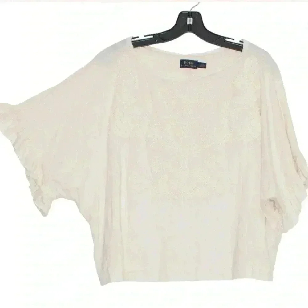 Polo Ralph Lauren top oversized boxy cottage boho , size L